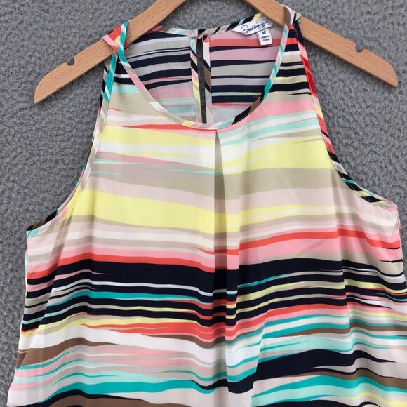 Speechless Dress Women Medium Multicolor Stripe Mini Shift Sleeveless Breathable - Picture 2 of 10